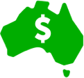 Icon Australia with dollar sign
